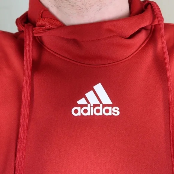 Men's Red Adidas Hoodie - Picture 3 of 4